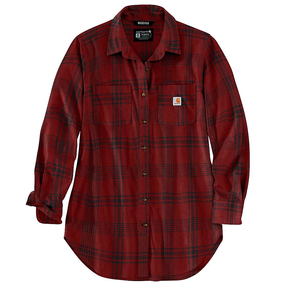 Carhartt Womens Rugged Flex Relaxed Fit Midweight Flannel LS Plaid Tunic Carhartt