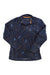 Men's 1/4 zip microfleece top in dark navy with abstract map-like print