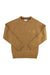 The Fjallraven Mens Lada Round-Neck Sweater is a mustard yellow lambswool knit with long sleeves, ribbed cuffs and hem, a crew neck, and a buttoned left chest pocket—ideal for trekking.