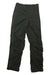 The Black Diamond Mens StormLine Stretch Full Zip Rain Pant, shown laid flat on a white background, features stretch fabric and full-length side zippers, making it perfect hiking rainwear.