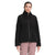 A woman wearing The North Face Womens Ridge Fleece Full Zip Jacket in black and light brown cargo pants stands facing forward against a plain white background.