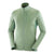 Men's full-zip warm jacket in light green, stand collar, zip front.