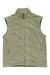 Men's vintage fleece vest in light green, zip-front with chest logo and pockets
