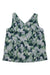 The Eddie Bauer Travex Womens Departure V Neck Tank - Printed features a sleeveless V-neck design with a green, white, and gray camo pattern, offering moisture-wicking comfort and UPF 50 sun protection. Shown laid flat on a white background.