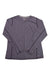 Women’s dusty purple long-sleeve crewneck top with seam detailing at shoulders and sleeves