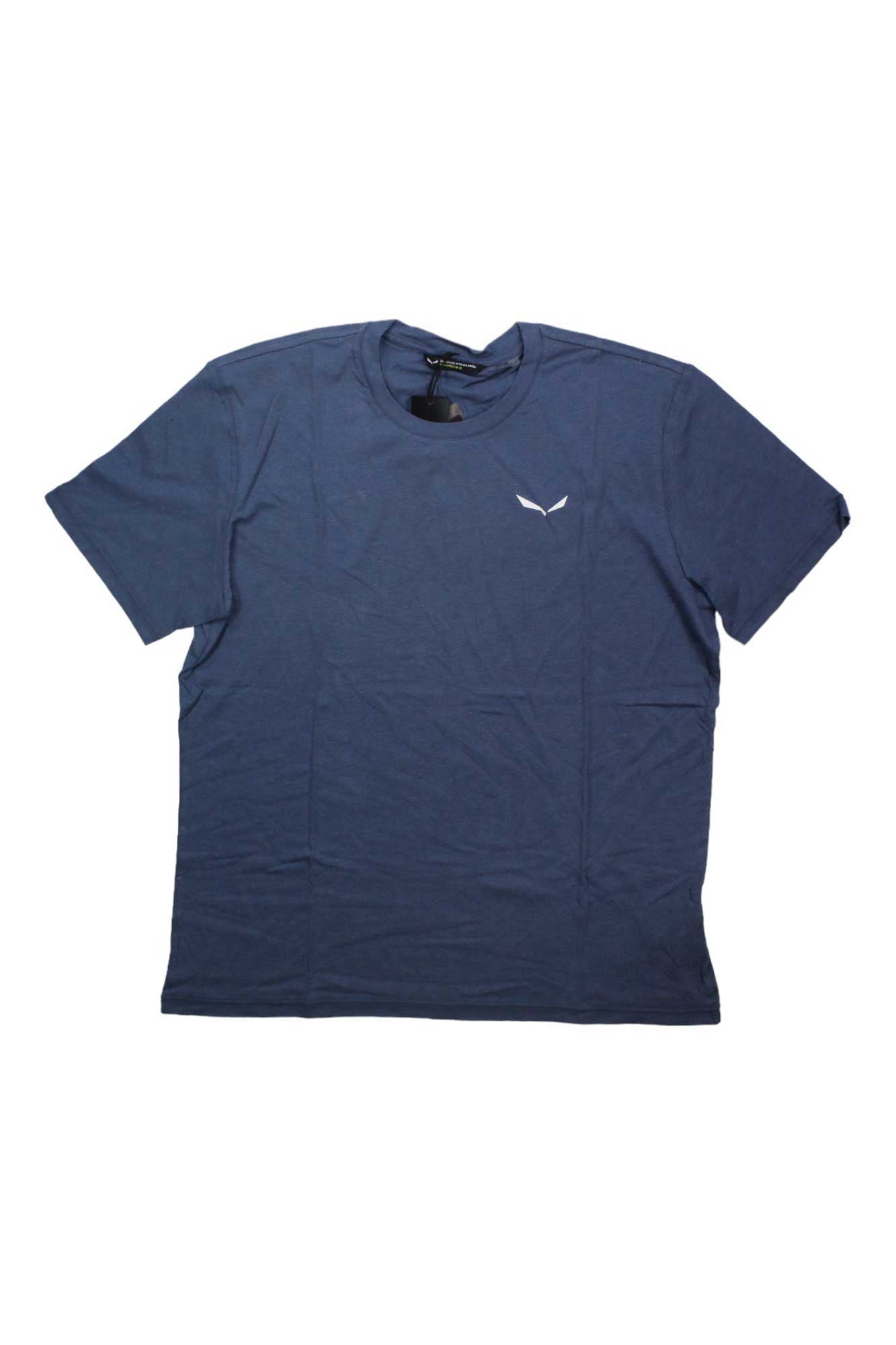 Men's blue hemp logo T-shirt, crew neck, short sleeves