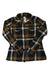 The Womens Long-Sleeved Fjord Flannel Shirt by Patagonia is made from organic cotton with a black, brown, and white plaid pattern, button-up front, two chest pockets, and a folded collar; shown laid flat on a white background.