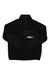 The ThirtyTwo Mens Rest Stop Anorak is a black fleece polyester pullover jacket with a high collar, snap chest buttons, white thirtytwo logo, long sleeves, and relaxed fit—perfect for snowsports.