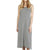 A woman models the Moosejaw Womens Lakeside Maxi Dress, a casual scoop neck style with black and white horizontal stripes, standing against a plain white background.