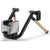 The Elite Tuo Trainer is a modern hometrainer with a black and silver frame, wooden support arms, and an integrated electronic unit for efficient stationary cycling workouts.