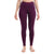 A person stands barefoot wearing high-waisted Icebreaker Womens 200 Zoneknit Merino Wool leggings in purple, with "icebreaker" on the waistband. Photo is cropped from shoulders down against a white background.