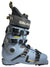 Men's Salomon alpine ski boot, light blue shell with black buckles and yellow details