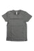 The Glyder Womens Simplicity Tee is a plain gray short-sleeve, crew neck athleisure shirt made from lightweight jersey, featuring a small black tag at the bottom hem and shown laid flat on a white background.