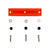 The YakAttack GTSL90 GearTrac, an orange plastic bracket with three holes, is shown above metal washers, black hex nuts, and silver screws—all key parts for a kayak mounting system—neatly displayed on a white background.
