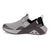 Side view of the Spyder Rafter Men's Casual Shoes in Mid Grey (Size 12): modern slip-ons with a perforated mesh upper, black heel tab, and thick angular textured sole—ideal for comfortable casual wear.