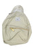 The Herschel Supply Co Nova Mini Backpack in beige features a front zipper pocket, gold metal zippers, adjustable shoulder straps, a white front brand label, and a signature striped liner, shown against a white background.