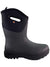 Bogs women's mid boot, black rubber with side logo and molded toe, low tread sole