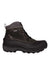 The Eddie Bauer Mens Snowfoil Boot is a black and dark gray lace-up snow boot for men, featuring rugged tread, reinforced toe, visible stitching, insulated warmth, and waterproof design for outdoor use.