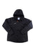 The Mammut Womens Broad Peak IN Hooded Jacket is a black, lightweight down coat with a hood, front zipper, and subtle diagonal quilting. It features the Mammut logo on the chest and a patch on the upper sleeve.