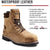 The Kodiak Men's McKinney Soft Toe Waterproof Industrial Boots feature a brown full-grain leather upper, black sole, metal eyelets, and brown laces. Seam-sealed for durability and traction, these boots offer reliable protection on the job site.