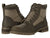 A pair of rugged, ankle-high Kodiak Waterton Boots in olive green with sturdy soles and reinforced stitching, featuring fabric panels and a leather-like finish. The durable boots are positioned side by side on a white background.