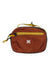 Womens Hyk hip pack, rust brown with yellow zipper, adjustable strap and logo