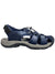 Navy women’s sport sandal with adjustable straps and hook-and-loop closure
