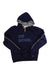 The Cotopaxi Mens Do Good Hoodie is a navy blue organic cotton hoodie with bold "DO GOOD." print, white drawstrings, and classic white sleeve piping, made from recycled materials.