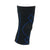 The CW-X Men's Stabilyx Knee Support is a black knee sleeve with blue stitching and geometric patterns, designed to offer compression and support for men's knees during running.