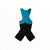 The Rapha Mens Pro Team Bib Shorts II - Regular feature wide shoulder straps, a teal upper section, black lower section, race-grade chamois, and horizontal black stripes on the left strap. Displayed flat on a white background.