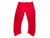 The Prana Women’s Misty Knickers in bright red feature a high waistband and smooth, stretchy, moisture-wicking fabric—perfect for hiking, exercise, or casual wear. Laid flat on a white background.