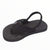 The Rainbow Kids Grombows Sandal is a stylish black sandal for young children, featuring a fabric thong strap with logo label, an elastic neoprene back strap, and a black sole—perfect for comfort and everyday wear.