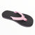 A single Rainbow Kids Grombows Sandal in black with pink neoprene straps is displayed on a white background.