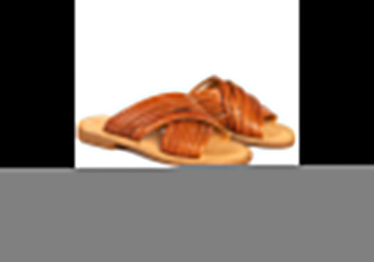 Cocobelle Mantua Women's Crisscross Leather Sandals  Brown Size 8