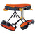 The Trango Horizon Harness is a black and orange climbing harness with adjustable leg loops, gear loops, and a padded waist belt—ideal for rock climbing or mountaineering.