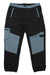 The Smartwool Mens Hudson Trail Fleece Pant features a dark gray design with light gray waistband, hem, and pocket details, inspired by men's trail pants. It has two large light gray front pockets—one with a flap and zipper—and black zipper accents.