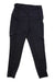 Women's 7/8 tight, dark fitted leggings with elastic waistband, panel seams, side logo patch