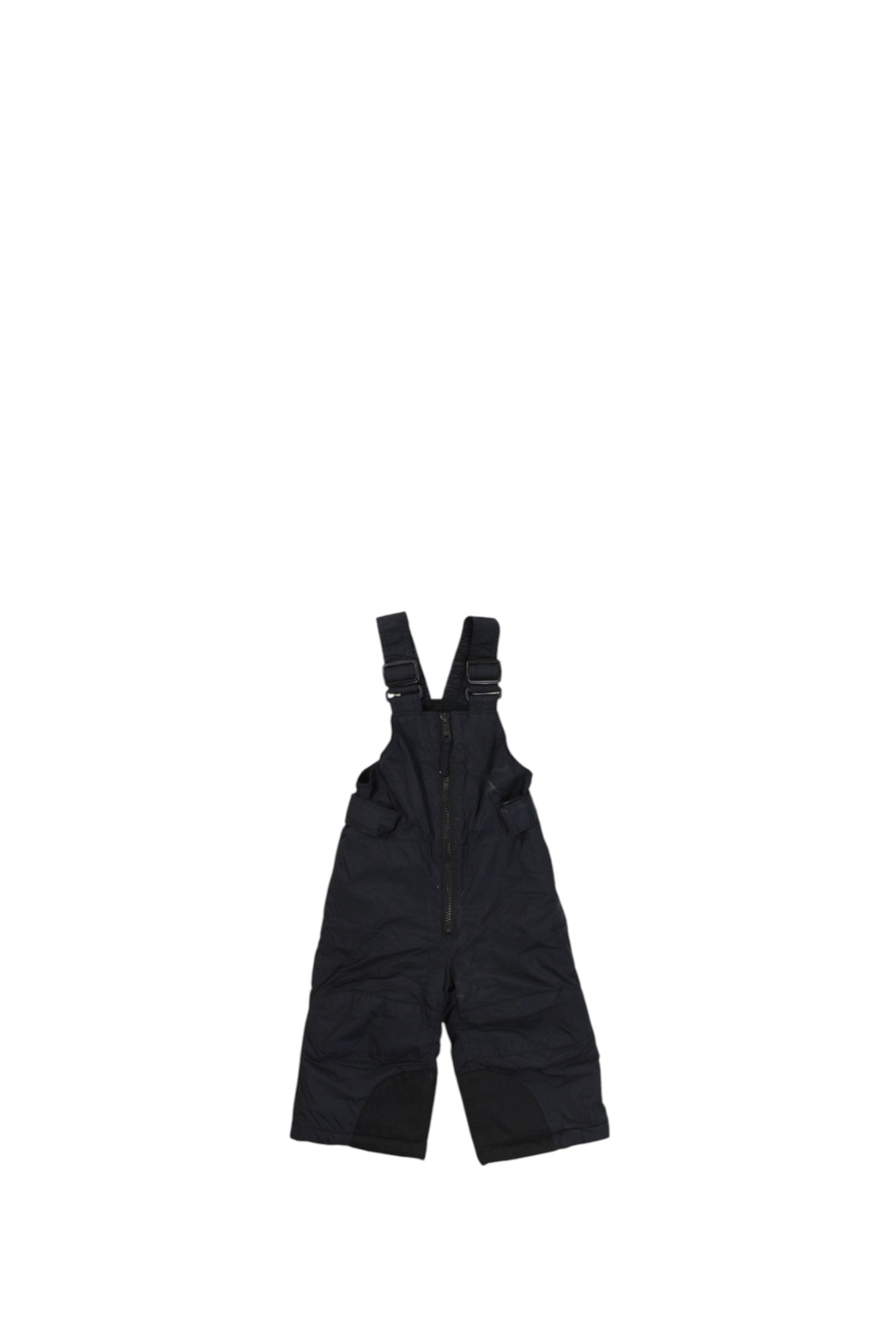 Columbia Kids Toddler Snowsuit with adjustable shoulder straps, front zipper, and reinforced knee patches, shown on a white background. Ideal for outdoor play and warmth throughout the winter season.