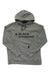 The Black Diamond Men's Stacked Logo Hoody, shown laid flat on a white background, is gray, made from soft organic cotton, and features a diamond-shaped logo with bold BLACK DIAMOND print on the front.