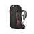 The Nemo Mens Persist 45L Pack is a large black backpacking backpack with subtle pinstripes, orange zipper pulls, multiple compartments, padded shoulder straps, and a waist belt. Made from sustainable materials and shown on a white background.
