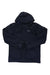 The Falster Harbour Jacket 3-in-1 is a dark navy coat with a hood, long sleeves, front button closures, two large front pockets, and the Jack Wolfskin logo on the chest.