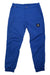 The Mammut Mens Massone Light Pant is an eco-friendly bright blue jogger with an elastic waistband, front pockets, elastic cuffs, and a black logo patch—ideal stylish hiking pants for outdoor adventures.