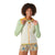 Women’s ultralight vest with full-zip front, light body and yellow trim, hooded design