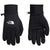 Men's black winter gloves with The North Face logo, ribbed cuffs, textured palm, five fingers