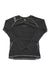 The La Sportiva Womens Futura LS Top is a black stretch cotton climbing top with gray stitching and the La Sportiva logo on the chest, shown laid flat on a white background.