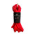 A vibrant red 9.6 mm Lacaida The Lincoln Metered Rope, 70m, UIAA Dry, EN 892, comes coiled with a black label and tan loop at the top for easy handling.