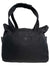 The Tote Safe 100 is a black fabric travel bag with two shoulder straps, front pocket with snap closure, spacious main compartment, zipper security, and a minimalist design.