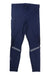The Louis Garneau Men's Optimum Mat 2 Tight, shown laid flat on a white background, features navy blue moisture-wicking fabric, mesh-style detailing, and reflective strips near the knees for enhanced visibility.