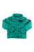 Women's insulated down jacket, teal green with hood and full button front