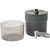 Grey two-piece trail cooking pot set with matching cup and vented lid